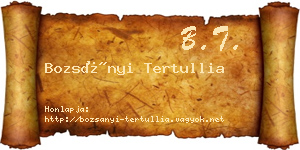 Bozsányi Tertullia névjegykártya